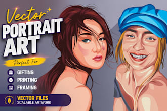 design vector art custom portrait for you
