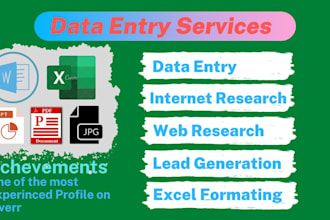 do lead generation data entry internet research web research