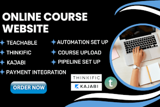 kajabi online course website, teachable, thinkifc sales funnel online course