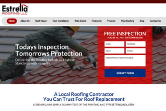 construction website roofing website plumbing handyman website