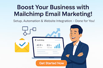 set up mailchimp email marketing, automations, and website integration