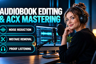 do audiobook fixing, editing and remove mistakes for acx