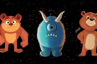 design a cute fantasy monster character for your project