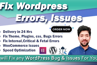 solve any wordpress error, fix wordpress issue, bug fix, guarantee