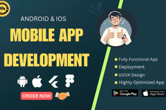 develop mobile app in flutter, android and ios mobile app using flutter