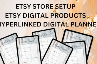 design etsy digital planner, etsy digital product, hyperlinked planner,etsy shop