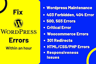 repair or fix wordpress critical errors, bugs, or problems