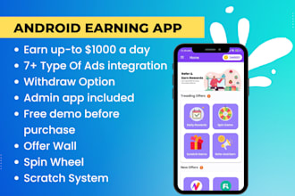 create an earning android app with admin panel