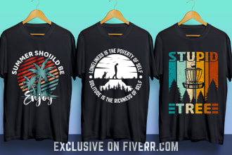 do typography and retro vintage t shirt design within 24hr