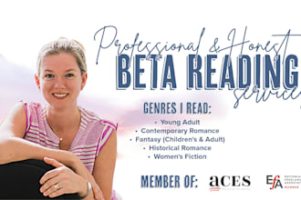 be an alpha reader or beta reader for your fiction novel
