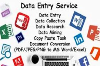 do data entry, copy paste, excel entry, CRM data entry