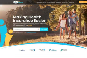 build health insurance website, life insurance website or landing page