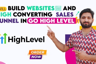 design gohighlevel website, landing page and sales funnel in gohighlevel