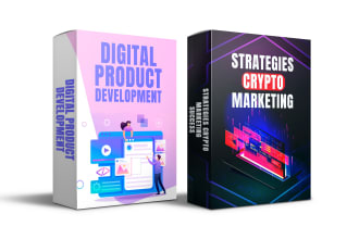 design digital product 3d box mockup software, online course cover