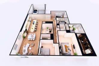 make 2d and 3d floor plan