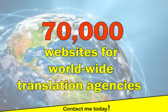 give you 70k websites for translation agencies