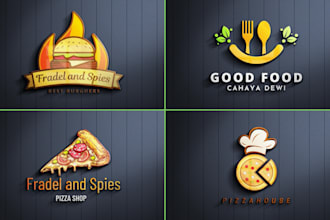 design pizza burger BBQ bakery cafe food and restaurant logo
