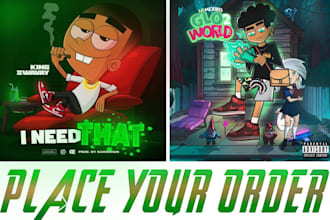 create a nice cartoon album cover or cartoon mixtape cover