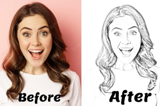 do pencil sketch drawing of any of your picture, 1 hours