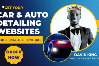 create auto detailing, car detailing website with booking using wordpress, wix