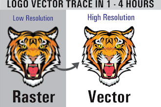 do expert vector tracing, logo or image into vector art illustration manually