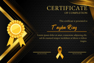 design certificate templates, diploma or award certificate in 24 hours