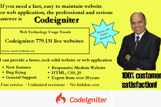 develop or fix any codeigniter, PHP, wordpress website
