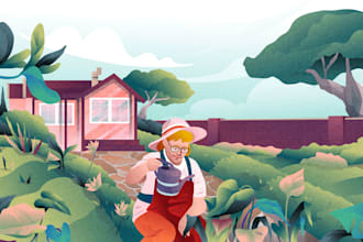 create scenic illustration for your digital assets