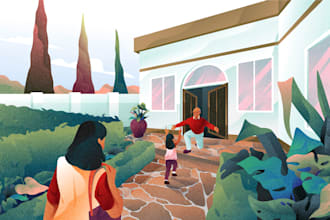 create scenic illustrations for your digital assets