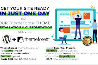 do themeforest wordpress theme installation and customization
