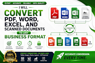 convert PDF, word, excel, and scanned documents