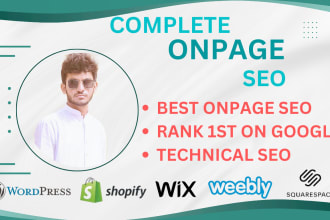 do on page SEO of wix, weebly, squarespace, shopify, with schema markup