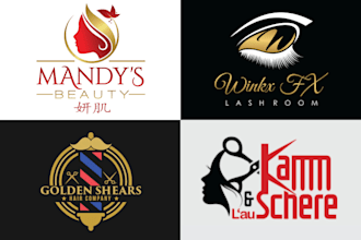 do unique beauty salon spa cosmetic and eyelash fashion logo