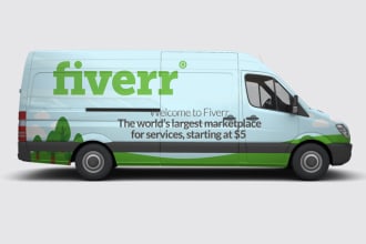 put your logo, photo or text on 3d vehicle, van, car