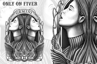 create super artistic tattoo design in any style