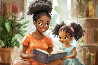 draw african american children book illustration