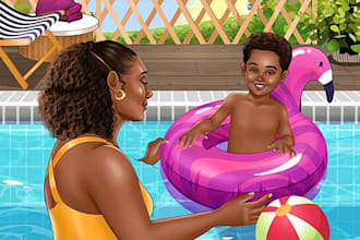 draw african american children book illustration