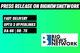 press release distribution on bignewsnetwork