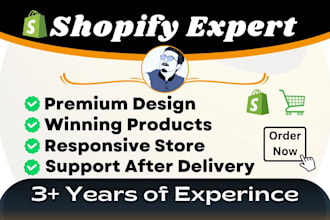 design and manage shopify dropshipping store