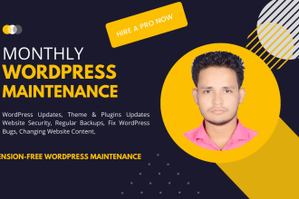 provide wordpress maintenance, help and support for your website