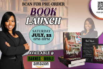 design book signing, launching, book cover flyer or poster