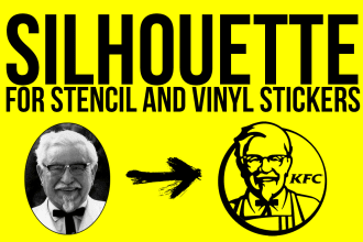 make silhouette for stencil and vinyl sticker