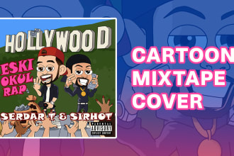 draw a cartoon mixtape cover