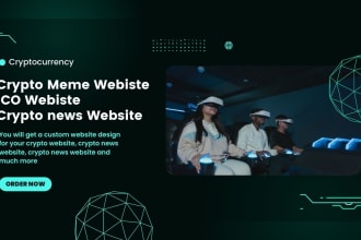 create crypto meme website, ico landing page and crypto news website
