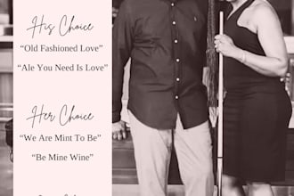design birthday menu, drink menu, special event menu