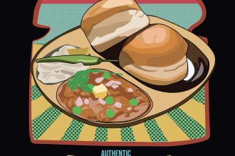 create poster illustration for product, food and brand