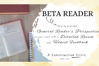 beta read your short stories, novellas, novels of any genre