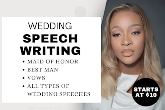 write your maid of honor, best man speech, or wedding toast