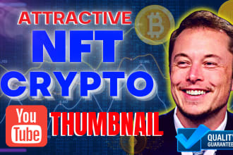 design catchy crypto or nft youtube thumbnail