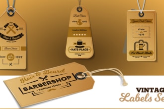 design premium clothing hang tags, luxury label designs within 6hrs